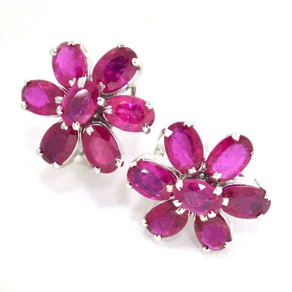 APP: 9k 6CT Oval Cut Ruby Over Sterl Silver Earrings: 6.56CT Oval Cut Ruby Platinum Over Sterling Silver Earrings - Appraisal Value: $9.5K