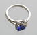 APP: 2k CT Tanzanite & Diamond Plat Sterl Silver Ring