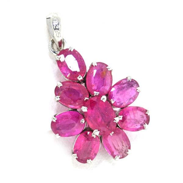 APP: 7k 10CT Oval Cut Ruby Over Sterl Silver Pendant: 10.04CT Oval Cut Ruby Platinum Over Sterling Silver Pendant - Appraisal Value: $7.2K
