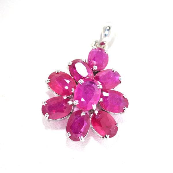 APP: 7k 9CT Oval Cut Ruby Over Sterl Silver Pendant: 9.99CT Oval Cut Ruby Platinum Over Sterling Silver Pendant - Appraisal Value: $7.2K