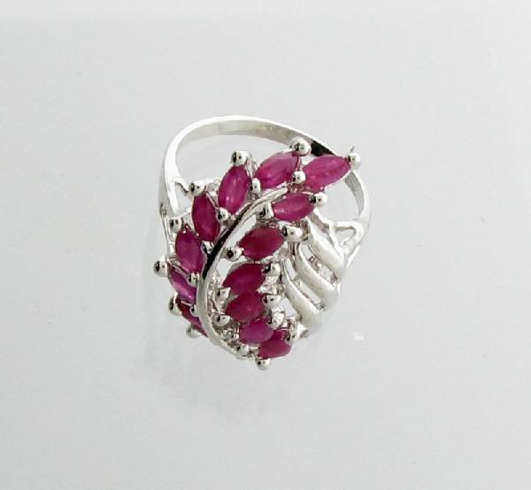 APP: 2k 2.41CT Marquise Cut Ruby & Sterling Silver Ring: 2.41CT Marquise Cut Ruby and Sterling Silver Ring - Appraisal Value: $2.8K