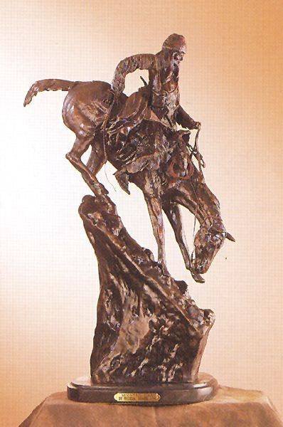 Reissue Patinated Bronze Sculpture ''Mountain Man'' by : Reissue Patinated Bronze Sculpture ''Mountain Man" Bronze by Frederic Remington - Regular ==