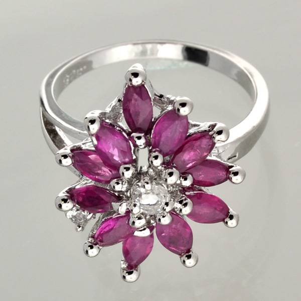 APP: 3k 1CT Ruby & Topaz Plat Over Sterl Silver Ring: 1.81CT Ruby and Topaz Platinum Over Sterling Silver Ring - Appraisal Value: $2.9K