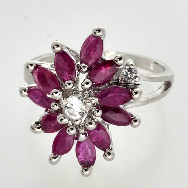 APP: 3k 1CT Ruby & Topaz Plat Over Sterl Silver Ring: 1.82CT Ruby and Topaz Platinum Over Sterling Silver Ring - Appraisal Value: $2.9K