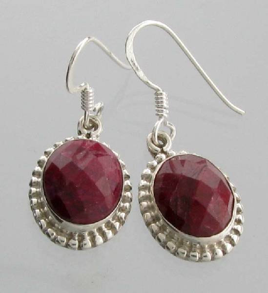 APP: 4.1k 7.63CT Ruby & Sterling Silver Earrings: 7.63CT Ruby and Sterling Silver Earrings - Appraisal Value: $4.0K