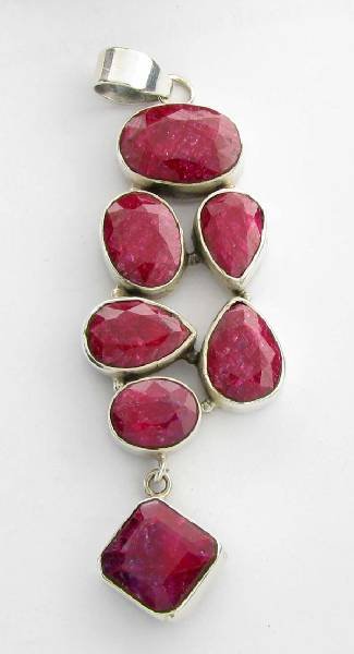 APP: 5.8k 33.33CT Ruby & Sterling Silver Pendant: 33.33CT Ruby and Sterling Silver Pendant - Appraisal Value: $5.8K