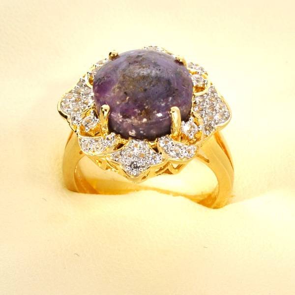 APP: 4k *11CT Ruby & Sapphire 14kt Gold Silver Ring: *11.42CT Ruby and Sapphire 14 kt. Gold Over Sterling Silver Ring - Appraisal Value: $4.0K