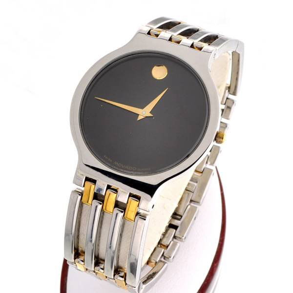 Swiss Movado Quartz Men's Stainless Steel & Gold Watch: Swiss Movado Qartz Men's Stainless Steel and Gold Watch