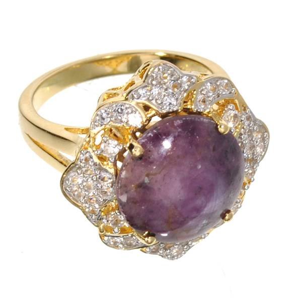 APP: 1k *11CT Star Ruby & White Sapphire 14kt Gold Ring: *11.43CT Star Ruby and White Sapphire 14 kt. Gold Over Sterling Silver Ring - Appraisal Value: $1.4K