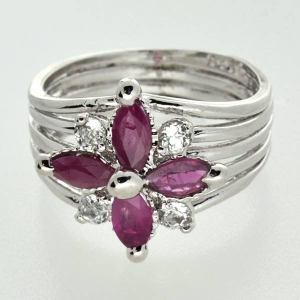 APP: 2k 0CT Ruby & Topaz Plat Over Sterl Silver Ring: 0.95CT Ruby and Topaz Platinum Over Sterling Silver Ring - Appraisal Value: $2.0K