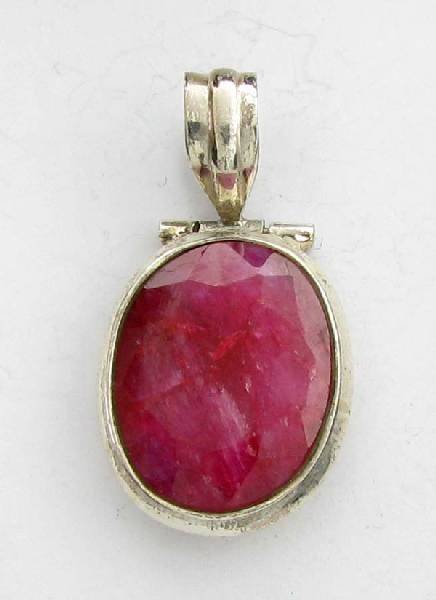 APP: 9.9k 16.21CT Ruby & Sterling Silver Pendant: 16.21CT Ruby and Sterling Silver Pendant - Appraisal Value: $9.9K