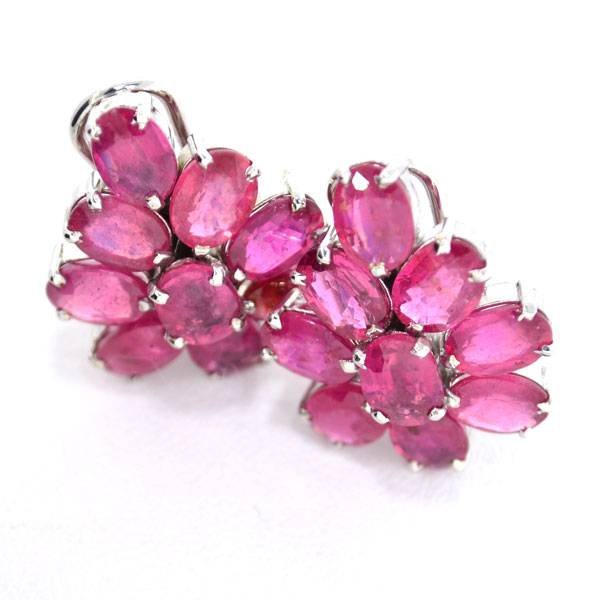 APP: 10k 20CT Oval Cut Ruby Sterl Silver Earrings: 20.43CT Oval Cut Ruby Platinum Over Sterling Silver Earrings - Appraisal Value: $10.2K