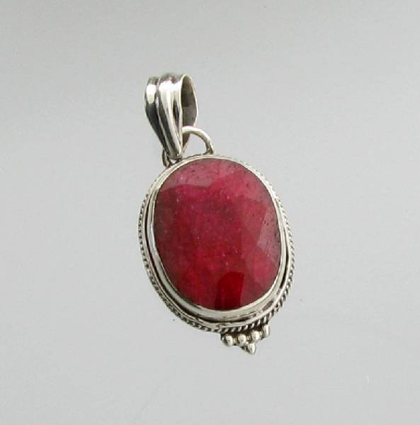 APP: 1k 12.63CT Oval Cut Ruby & Sterling Silver Pendant: 12.63CT Oval Cut Ruby & Sterling Silver Pendant - Appraisal Value: $1.9K