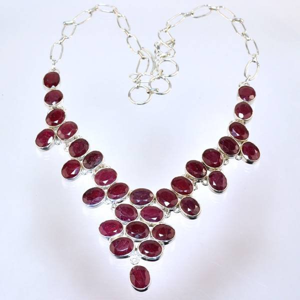 APP: 12k 102CT Oval Cut Ruby & Sterl Silver Necklace: 102.99CT Oval Cut Ruby and Sterling Silver Necklace - Appraisal Value: $12.1K <