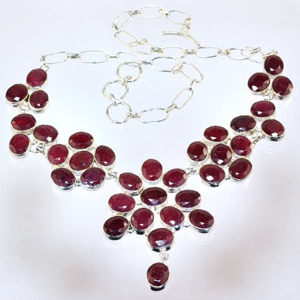 APP: 11k 114CT Oval Cut Ruby & Sterl Silver Necklace: 114.05CT Oval Cut Ruby and Sterling Silver Necklace - Appraisal Value: $11.7K <