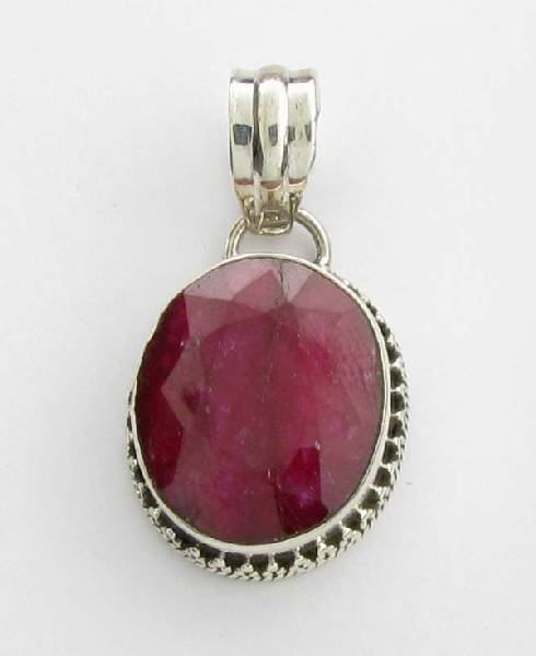 APP: 2k 14.07CTOval Cut Ruby & Sterling Silver Pendant: 14.07CTOval Cut Ruby & Sterling Silver Pendant - Appraisal Value: $2.1K