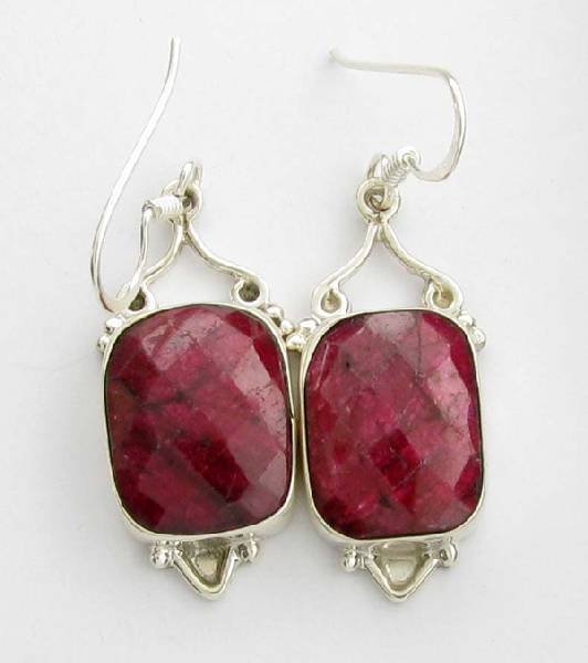 APP: 11.1k 23.65CT Ruby & Sterling Silver Earrings: 23.65CT Ruby and Sterling Silver Earrings - Appraisal Value: $11.0K
