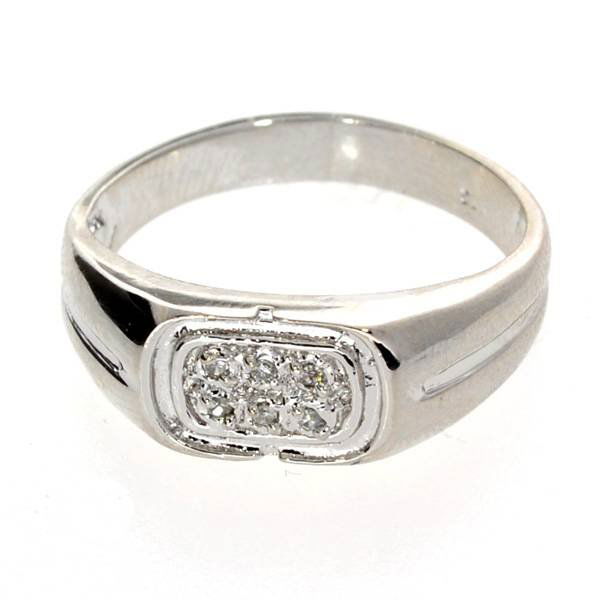 APP: 0k 0CT Round Cut Diamond & Sterl Silver Ring: 0.04CT Round Cut Diamond and Platinum Over Sterling Silver Ring - Appraisal Value: $0.7K