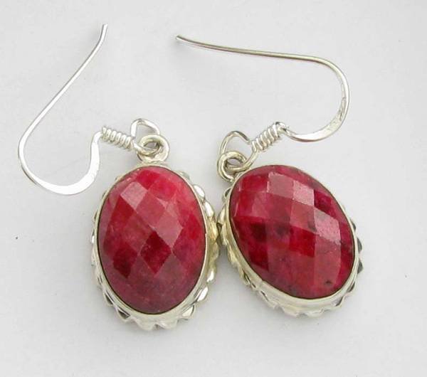 APP: 7.8k 14.94CT Ruby & Sterling Silver Earrings: 14.94CT Ruby and Sterling Silver Earrings - Appraisal Value: $7.8K