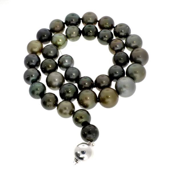 APP: 17k *13.33-10.96mm Cultured Pearl Necklace: *13.33-10.96mm Tahitian South Sea Cultured Pearl Necklace - Appraisal Value: $17.3K