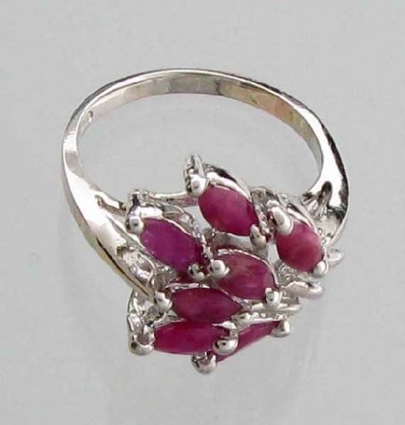 APP: 1k 1.20CT Marquise Cut Ruby & Sterling Silver Ring: 1.20CT Marquise Cut Ruby and Sterling Silver Ring - Appraisal Value: $1.4K