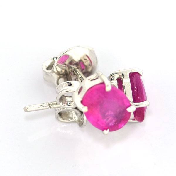 APP: 4k 1CT Oval Cut Ruby Sterl Silver Earrings: 1.95CT Oval Cut Ruby Platinum Over Sterling Silver Earrings - Appraisal Value: $4.0K