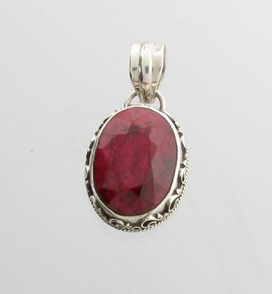 APP: 1k 9.61CT Oval Cut Ruby & Sterling Silver Pendant: 9.61CT Oval Cut Ruby & Sterling Silver Pendant - Appraisal Value: $1.5K