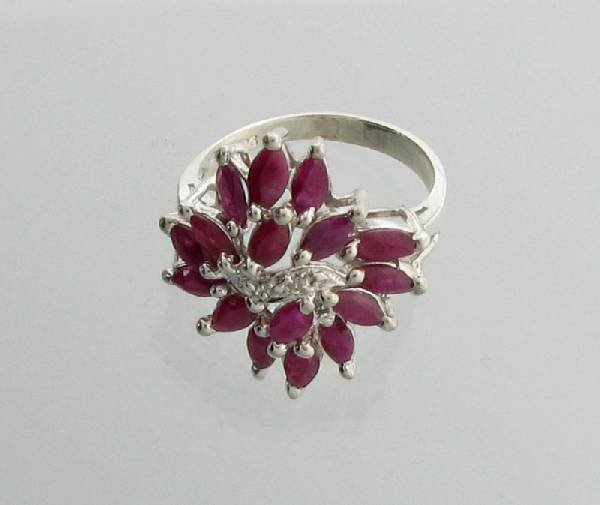 APP: 3.1k 2.67CT Marquise Cut Ruby Sterling Silver Ring: 2.67CT Marquise Cut Ruby Sterling Silver Ring - Appraisal Value: $3.1K