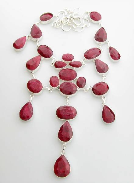 APP: 30.6k 317.37CT Ruby & Sterling Silver Necklace: 317.37CT Ruby and Sterling Silver Necklace - Appraisal Value: $30.5K