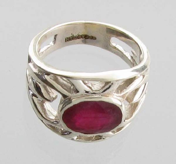 APP: 3k Sebastian 3CT Oval Cut Ruby & Silver Ring: Designer Sebastian 3.09CT Oval Cut Ruby and Sterling Silver Ring - Appraisal Value: $3.4K