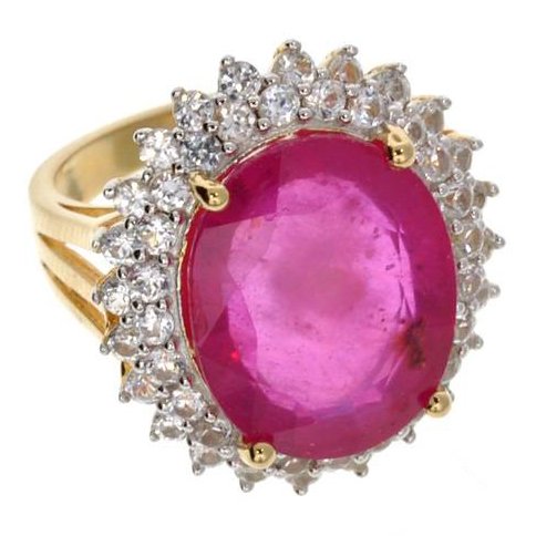 APP: 18k *14CT Ruby & Sapphire 14kt Gold Silver Ring: *14.22CT Ruby and Sapphire 14 kt. Gold Over Sterling Silver Ring - Appraisal Value: $18.3K