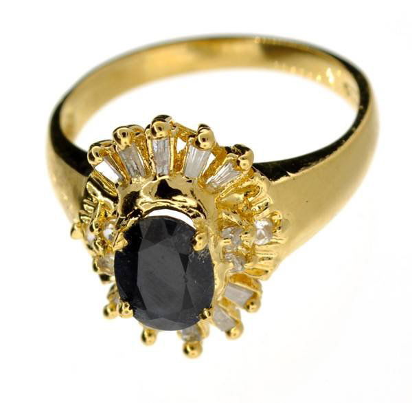 APP: 3k 1CT Sapphire & Diamond 14kt. Sterl Silver Ring: 1.45CT Sapphire and Diamond 14kt. Over Sterling Silver Ring - Appraisal Value: $3.0K