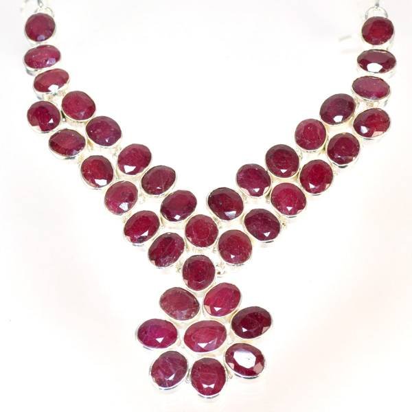 APP: 13k 126CT Oval Cut Ruby & Sterl Silver Necklace: 126.35CT Oval Cut Ruby and Sterling Silver Necklace - Appraisal Value: $12.9K <