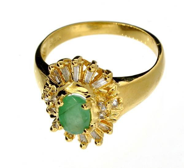 APP: 2k 0CT Emerald Diamond & 14kt. Silver Ring: 0.65CT Emerald Diamond and 14kt. Yellow Gold Over Sterling Silver Ring - Appraisal Value: $2.5K
