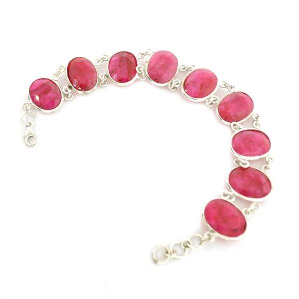 APP: 47.2k 75.68CT Ruby & Sterling Silver Bracelet: 75.68CT Ruby and Sterling Silver Bracelet - Appraisal Value: $47.1K