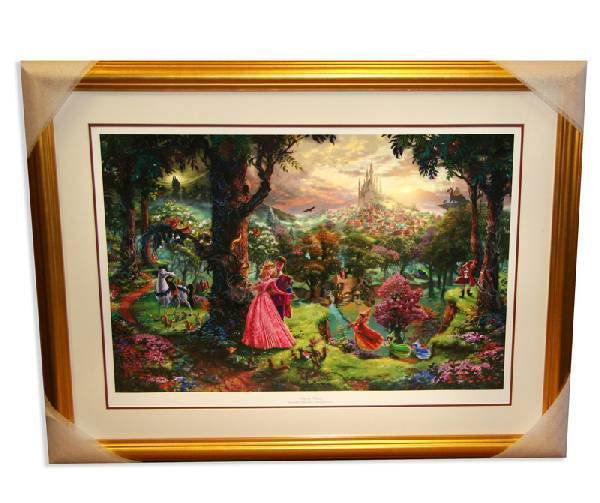 Thomas Kinkade - Signed "Sleeping Beauty" Rare: Thomas Kinkade - Museum Framed & Matted Lithograph-Signed, Numbered ''Sleeping Beauty'' Rare ==