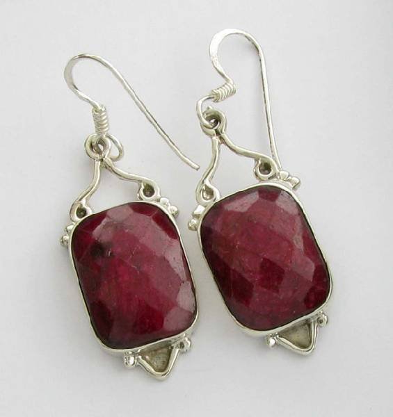 APP: 12.8k 27.33CT Ruby & Sterling Silver Earrings: 27.33CT Ruby and Sterling Silver Earrings - Appraisal Value: $12.7K