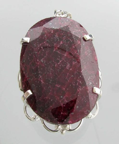 APP: 31k 446 CT Oval Cut Ruby & Sterling Silver Pendant: 446.04CT Oval Cut Ruby and Sterling Silver Pendant - Appraisal Value: $31.6K