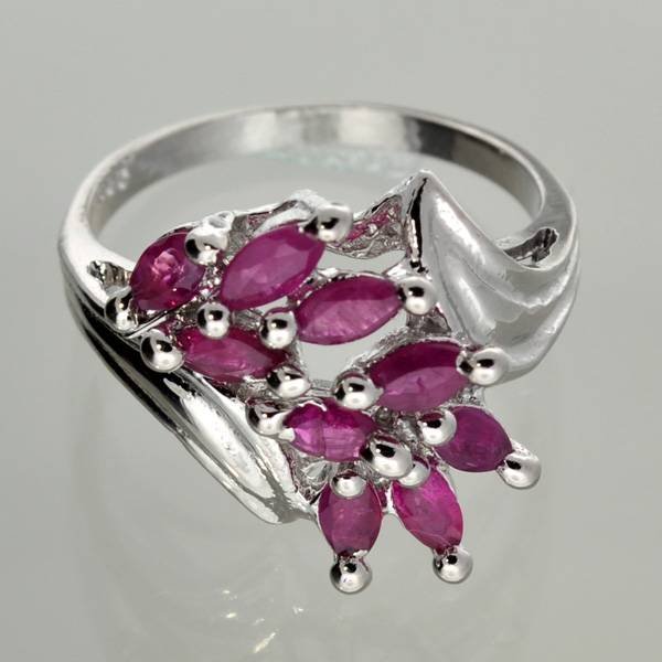 APP: 1k 1CT Marquise Cut Ruby & Sterl Silver Ring: 1.01CT Marquise Cut Ruby and Platinum Over Sterling Silver Ring - Appraisal Value: $1.7K