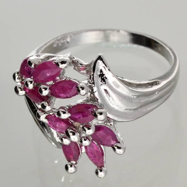 APP: 1k 1CT Marquise Cut Ruby & Sterl Silver Ring: 1.01CT Marquise Cut Ruby and Platinum Over Sterling Silver Ring - Appraisal Value: $1.7K