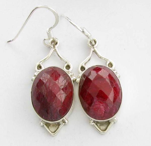 APP: 10.1k 21.45CT Ruby & Sterling Silver Earrings: 21.45CT Ruby and Sterling Silver Earrings - Appraisal Value: $10.0K