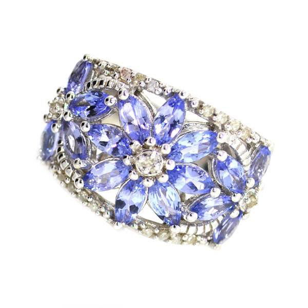 APP: 3k 1CT Tanzanite & Diamond Sterl Silver Ring: 1.78CT Tanzanite and Diamond Platinum Over Sterling Silver Ring - Appraisal Value: $3.2K