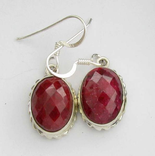 APP: 7.6k 14.54CT Ruby & Sterling Silver Earrings: 14.54CT Ruby and Sterling Silver Earrings - Appraisal Value: $7.6K