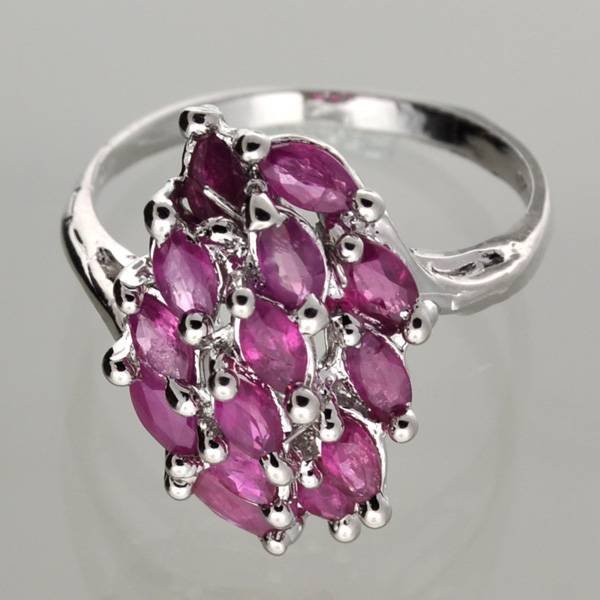APP: 2k 1CT Marquise Cut Ruby & Sterl Silver Ring: 1.49CT Marquise Cut Ruby and Platinum Over Sterling Silver Ring - Appraisal Value: $2.4K