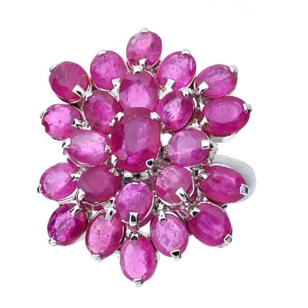 APP: 11k 7CT Oval Cut Ruby & Sterl Silver Ring: 7.79CT Oval Cut Ruby and Platinum Over Sterling Silver Ring - Appraisal Value: $11.1K