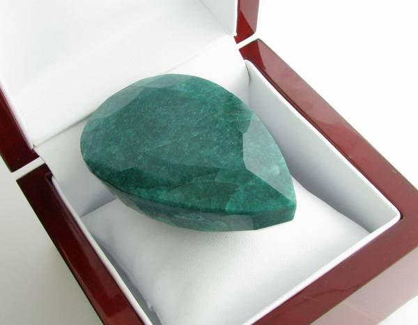 APP: 21.3k 817.85CT Pear Cut Green Beryl Gemstone: 817.85CT Pear Cut Green Beryl Gemstone - Appraisal Value: $21.2K