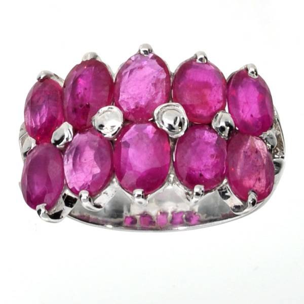 APP: 7k 6CT Oval Cut Ruby & Sterl Silver Ring: 6.34CT Oval Cut Ruby and Platinum Over Sterling Silver Ring - Appraisal Value: $7.9K