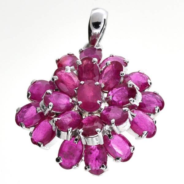 APP: 7k 8CT Oval Cut Ruby & Sterl Silver Pendant: 8.62CT Oval Cut Ruby and Platinum Over Sterling Silver Pendant - Appraisal Value: $7.3K