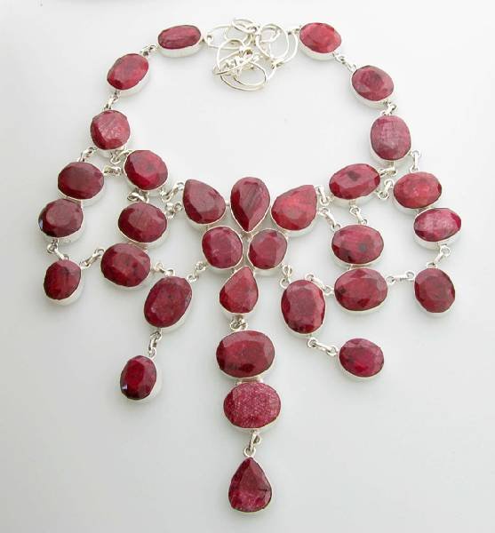APP: 29k 404.15CT Ruby & Sterling Silver Necklace: 404.15CT Ruby and Sterling Silver Necklace - Appraisal Value: $29.0K
