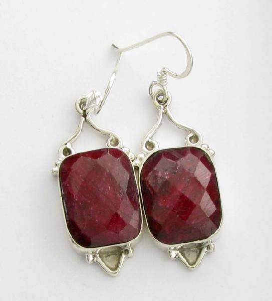 APP: 10.3k 21.83CT Ruby & Sterling Silver Earrings: 21.83CT Ruby and Sterling Silver Earrings - Appraisal Value: $10.2K